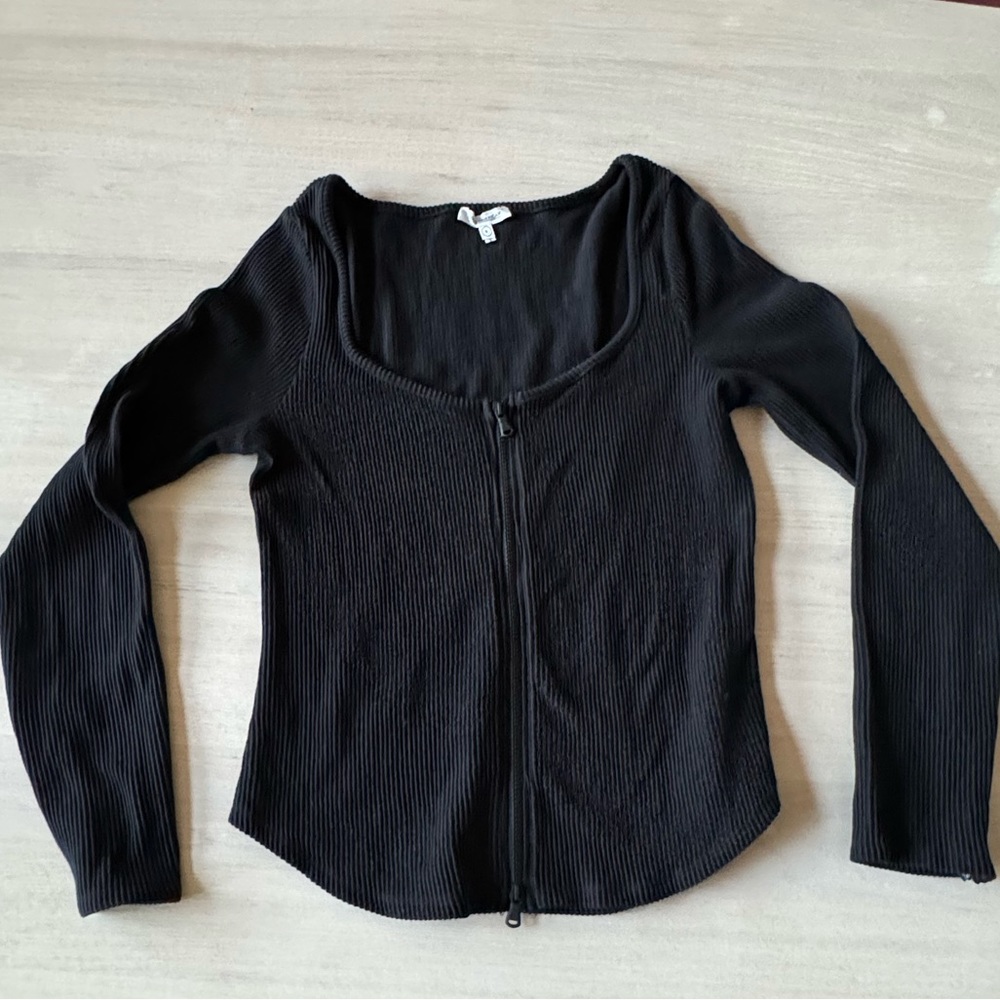 Good American zip ribbed top